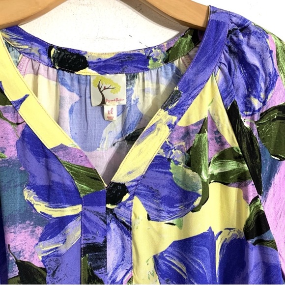 ANTHROPOLOGIE Fig and Flower Purple Floral Dress - Picture 4 of 9